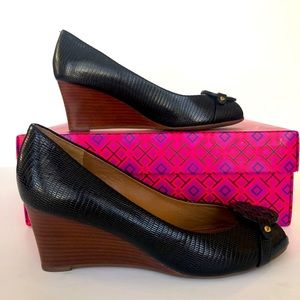 Tory Burch Mini Miller Open Toe 65mm Wedge 7.5